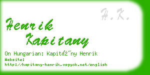 henrik kapitany business card